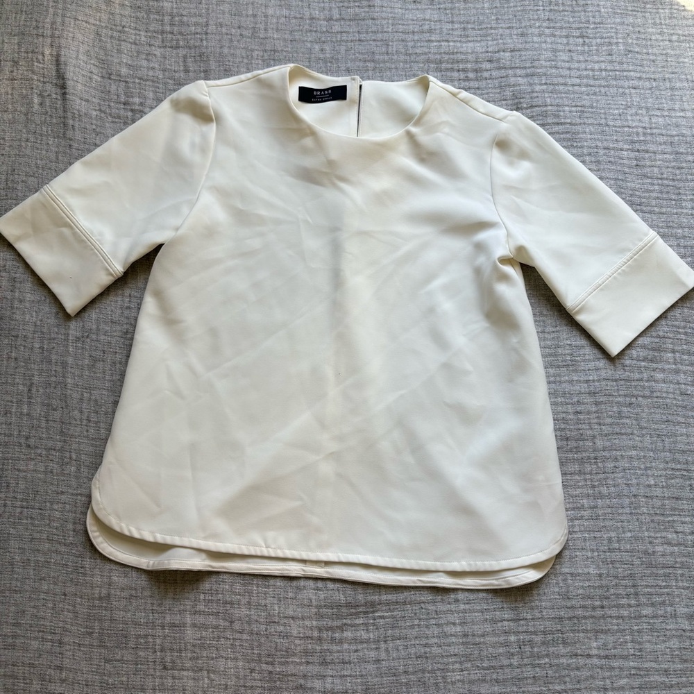 Brass Structured Cream Top